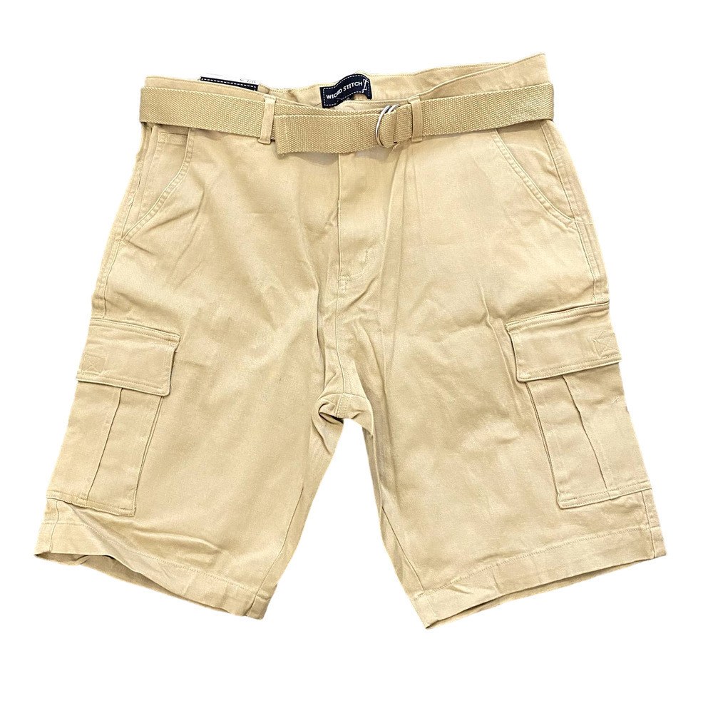 Wicked Stitch Men Cargo Shorts in Khaki​​, Size 34​​​​​
